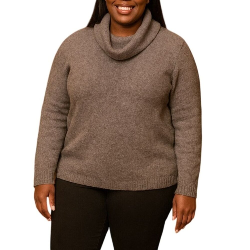 Belldini Plus Size XL Sweater Womens Cowl Neck Soft Knit Long Sleeve Pullover